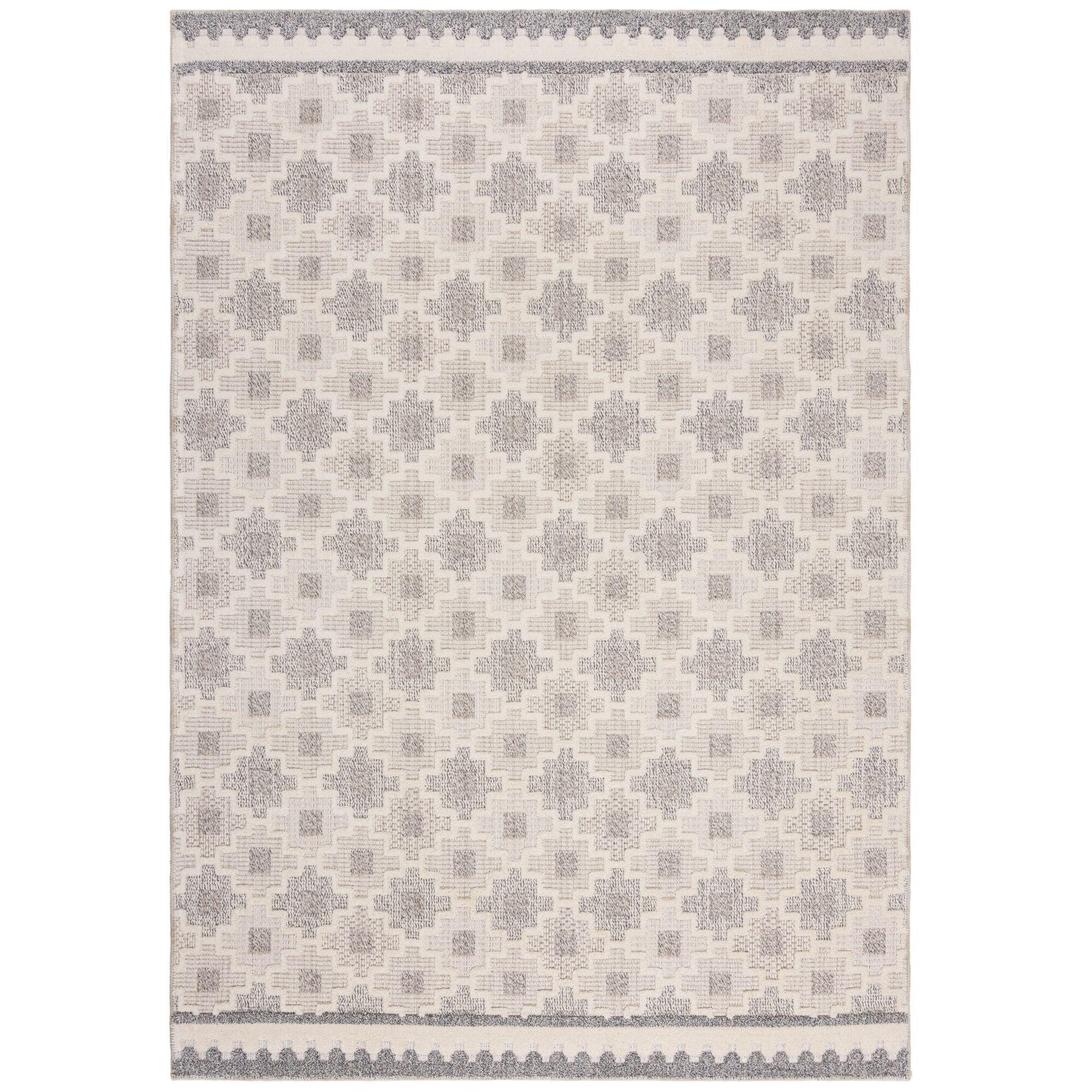 TEPPICH Waschbar RIDGE, geometrisch, aus Mischfasern, Grau-Beige, 194 x 290 cm - Grau, Textil (290/194cm) - KADIMA DESIGN