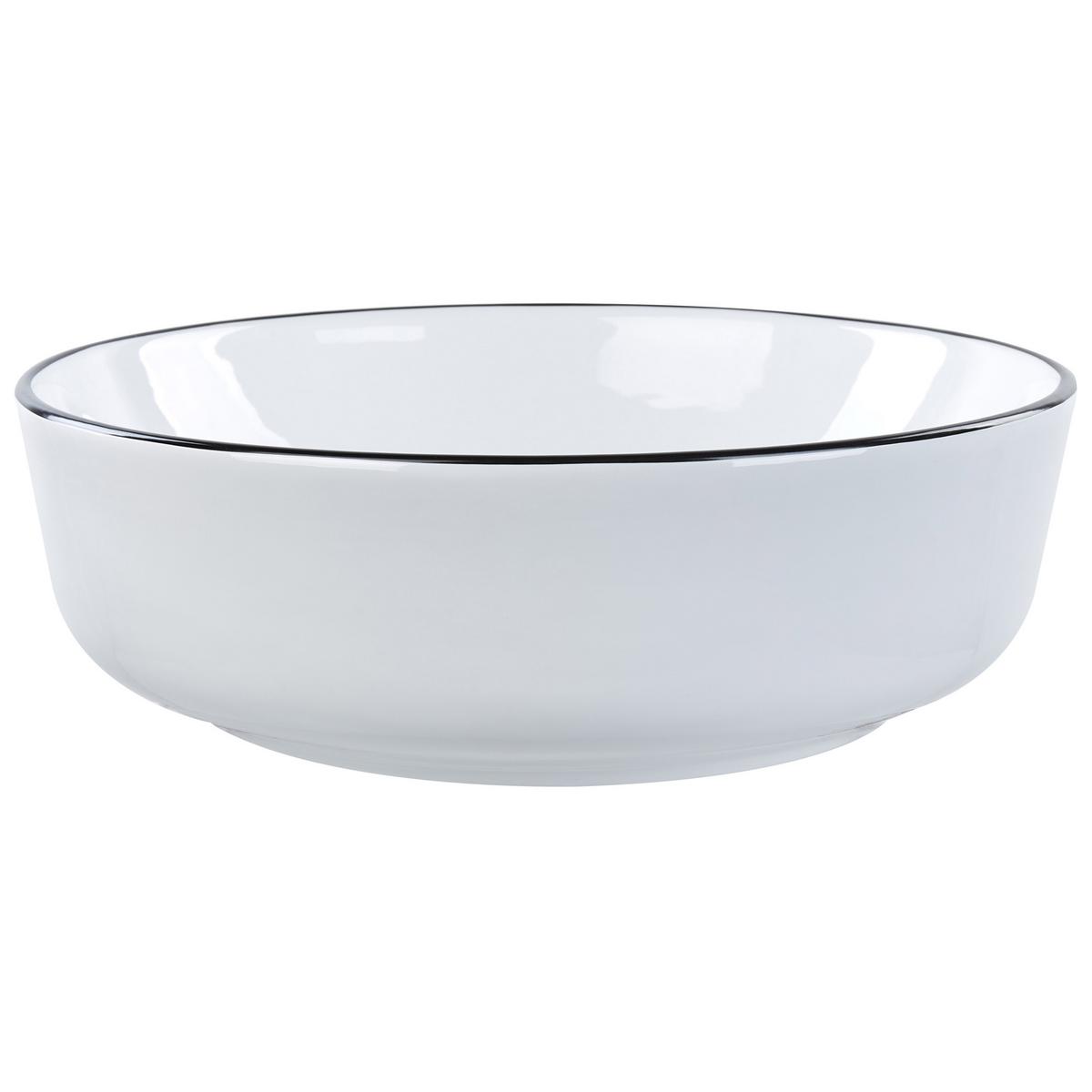 AUFSATZWASCHBECKEN Weiß 42 cm Keramik Xert - Schwarz/Weiß, Keramik (42/14/42cm) - Beliani