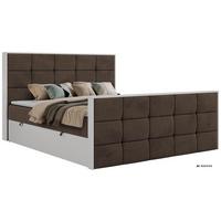 BOXBETT ALVIT DUO 180/200 - Braun Velvet - Topper Visco - H4 - Schwarz/Braun, Kunststoff/Textil (180/200cm) - MKS
