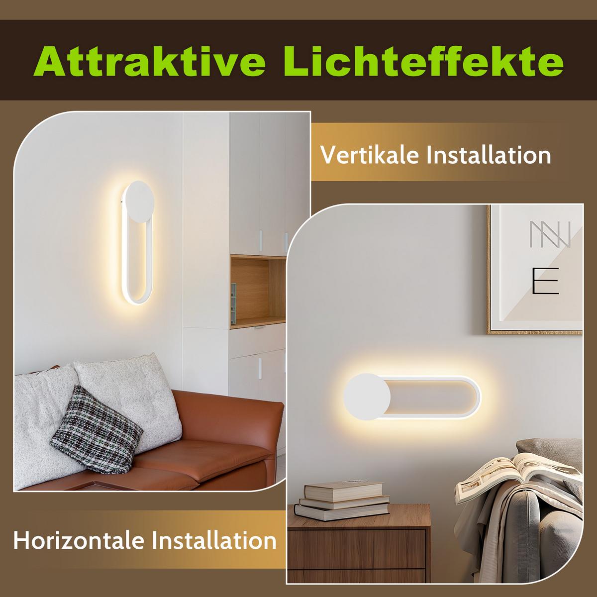 LED - WANDLEUCHTE Funkelior 14/4/41.5 cm - Weiß, Metall (14/4/41.5cm) - ZMH