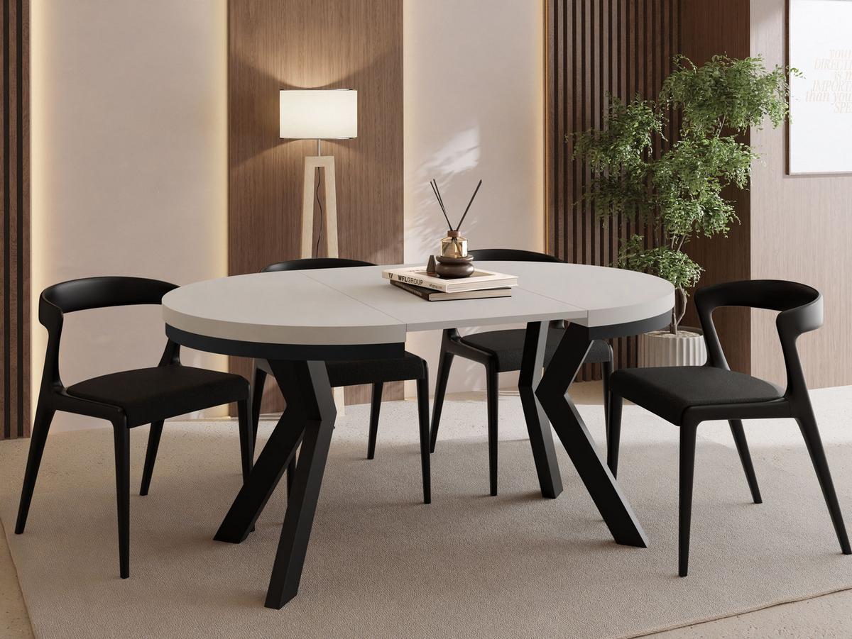 ESSTISCH Savio Neo rund ausziehbar verlängerbar, Kaschmir 80-130/80/77 cm - Kaschmir/Beige, Holz/Holzwerkstoff (80/130/77cm) - WFL GROUP