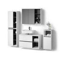 BADMÖBEL-SET Vomano Weiß 4 Teile - Weiß, Holzwerkstoff (45/100/60cm) - Livinity®