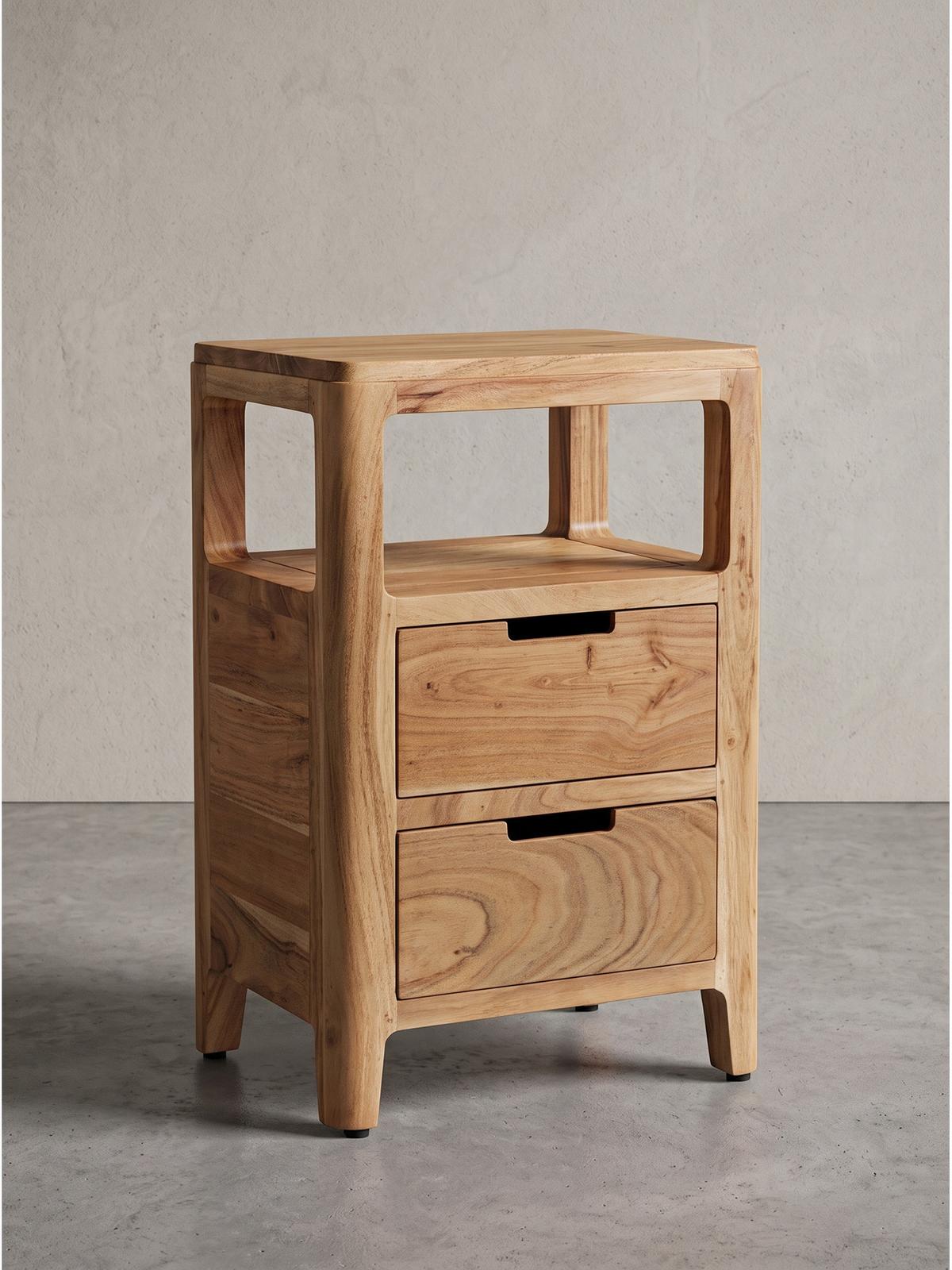 NACHTKONSOLE NALON, Akazie Massivholz, 40 x 30 x 60 cm - Braun/Akaziefarben, Akazienholz/Holz (40/60/30cm) - KADIMA DESIGN