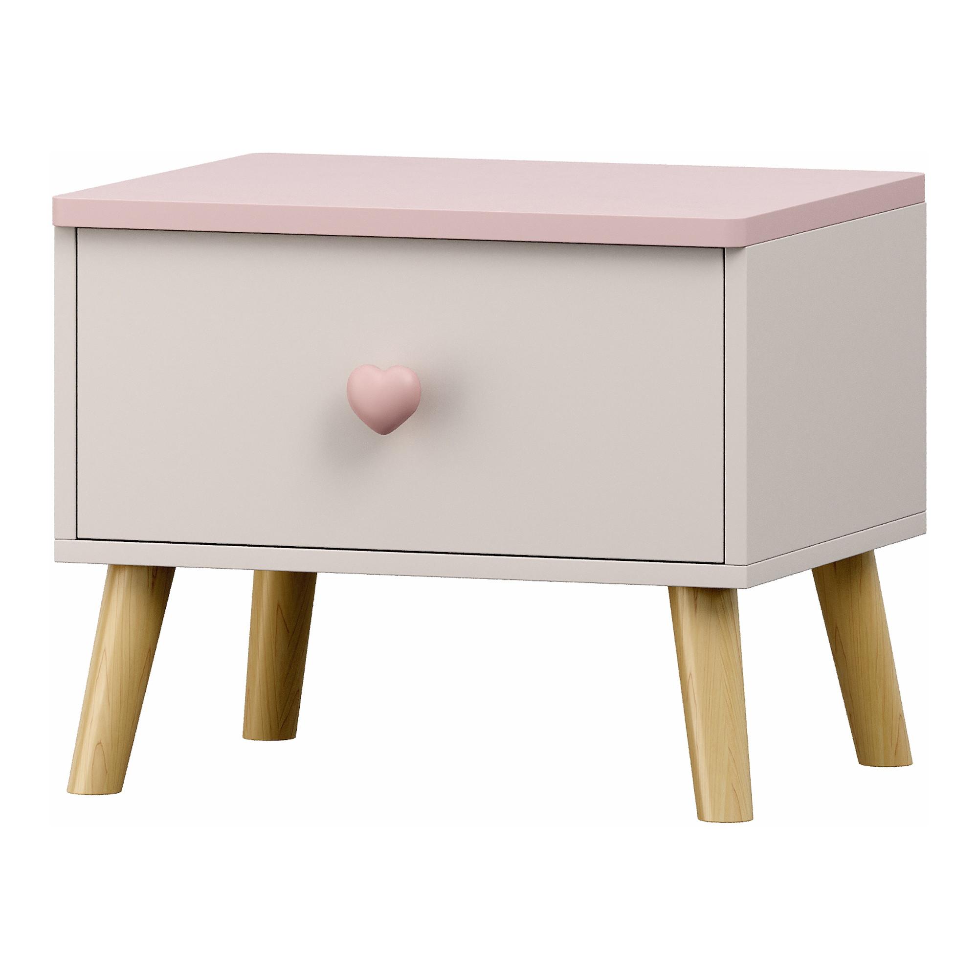 KINDERNACHTTISCH Sandnes - Rosa/Weiß, Holz/Holzwerkstoff (38/31/30cm) - [en.casa]