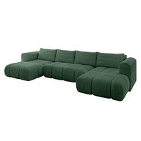 WOHNLANDSCHAFT CLOUD-U 405x185x90 Grün Cord - Grün, Holzwerkstoff/Kunststoff (405/90/185cm) - ALTDECOR