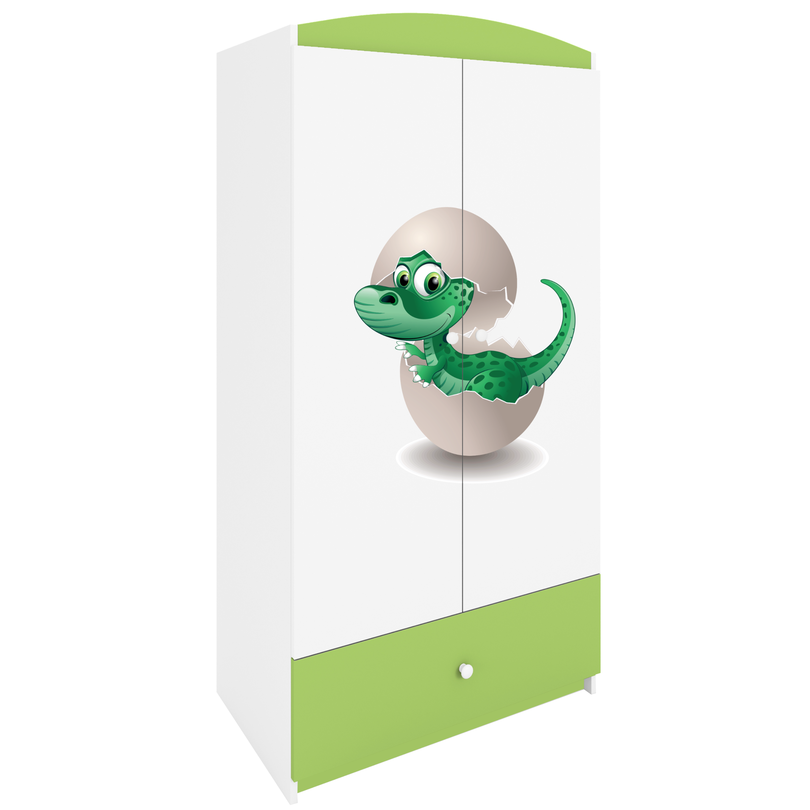 KINDERKLEIDERSCHRANK Kleiner Dino - Grün, Holzwerkstoff (90/175/52cm) - RAUMHIRSCH FURNITURE