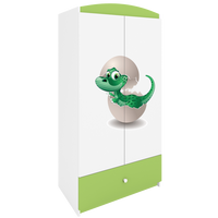 KINDERKLEIDERSCHRANK Kleiner Dino - Grün, Holzwerkstoff (90/175/52cm) - RAUMHIRSCH FURNITURE