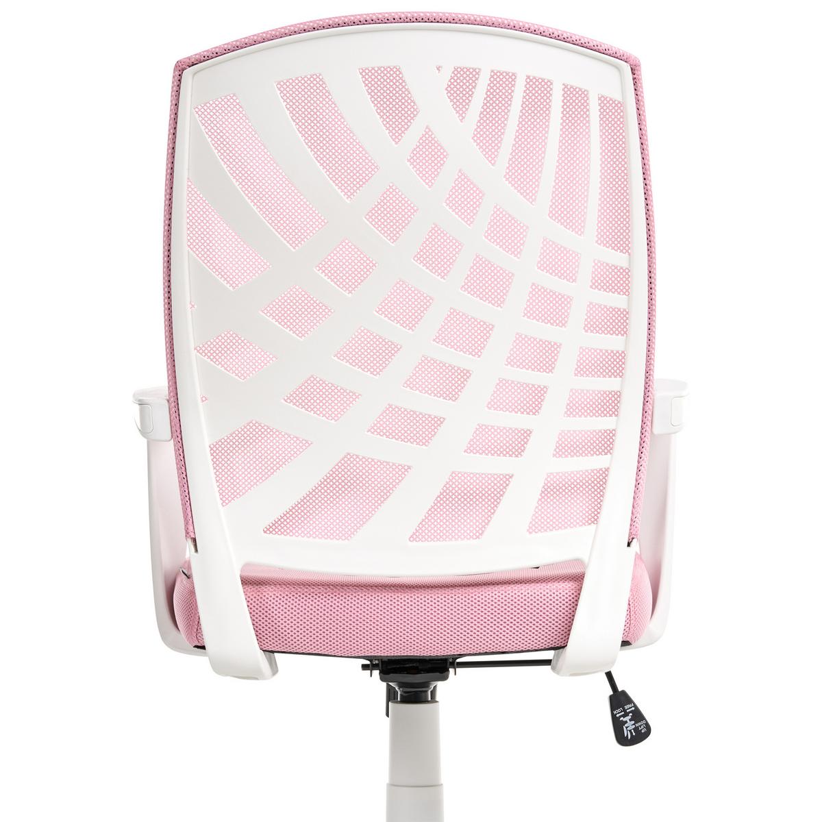 BÜROSTUHL Rosa Bonny - Pink/Weiß, Textil (66/97/66cm) - Beliani