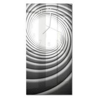 WANDUHR aus Glas 30x60 cm - Wirbel - Schwarz, Glas (30/60/0.4cm) - TULUP