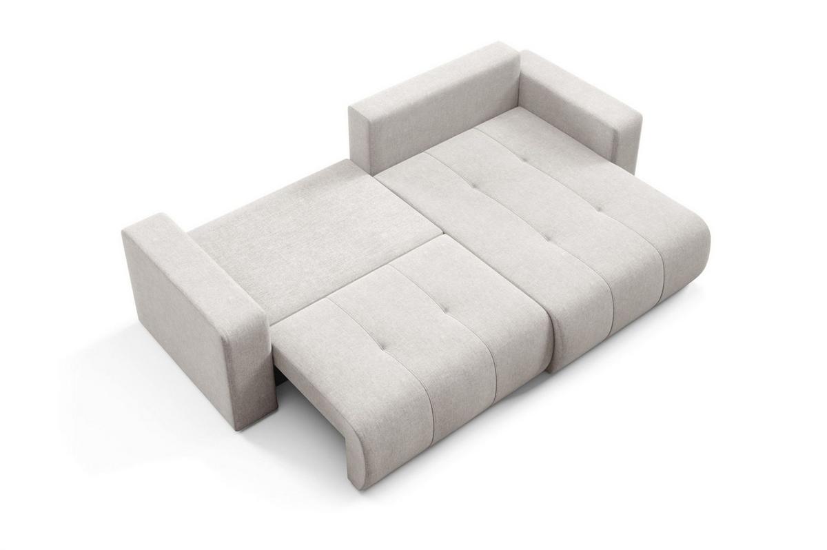 ECKSOFA Augusto - Hellgrau, Holzwerkstoff/Textil (244/149cm) - Fun Möbel