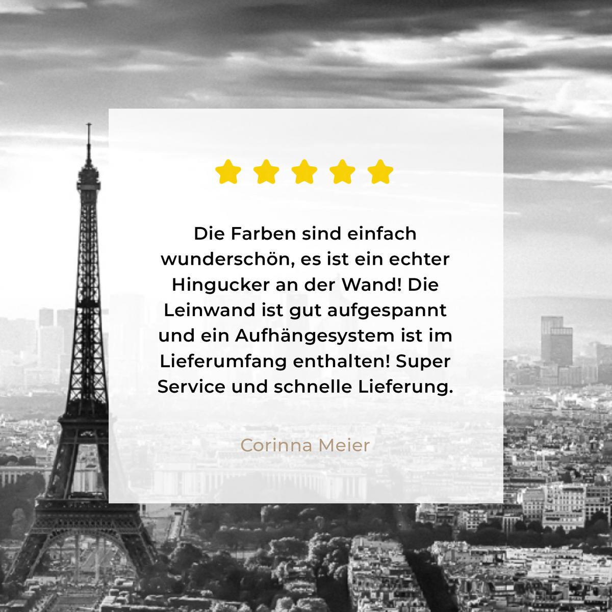 LEINWANDBILD Paris - Skyline - Eiffelturm - Stadt - Wolken Gemälde 60x40 cm - Dunkelgrau, Textil (60/40cm) - MuchoWow