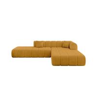 ECKSOFA Ottomane Rechts BILA-L 289x176x71 Senfgelb Cord - Currygelb/Dunkelgelb, Holzwerkstoff/Kunststoff (289/176cm) - ALTDECOR