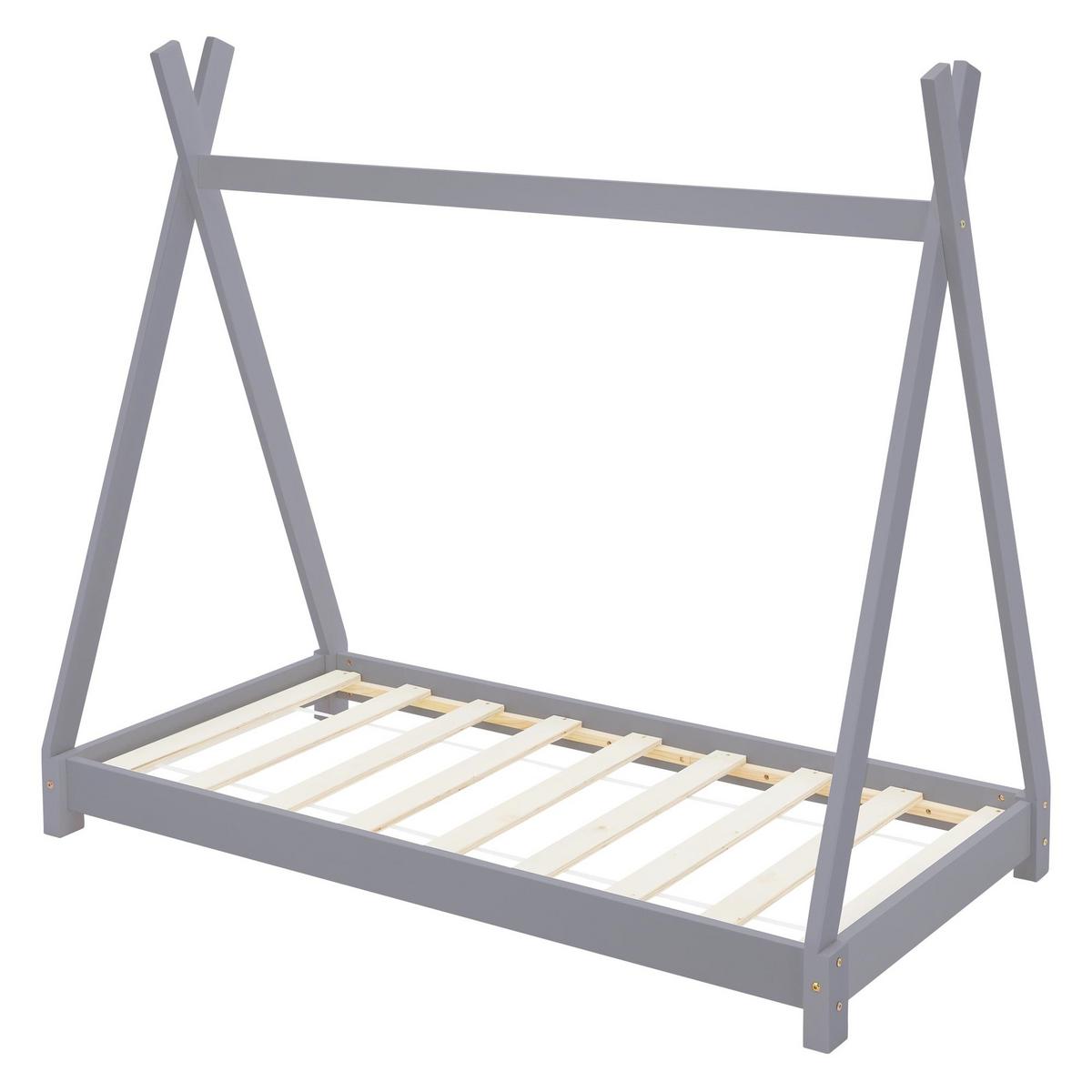 KINDERBETT Tipi 80x160 cm Hellgrau - Hellgrau, Holz (80/160cm) - ML-DESIGN