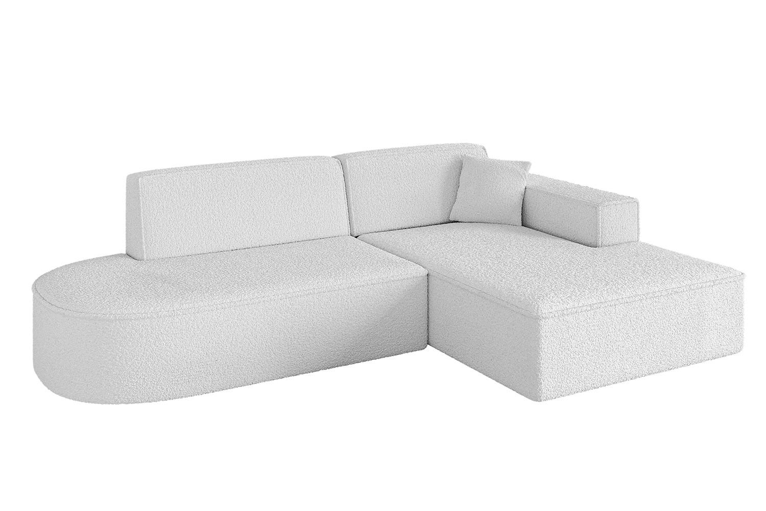 ECKSOFA Ottomane Rechts IREA-L1-v4 - 232x165x77 cm Weiß - Weiß, Holzwerkstoff/Textil (232/165cm) - ALTDECOR