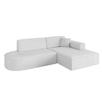 ECKSOFA Ottomane Rechts IREA-L1-v4 - 232x165x77 cm Weiß - Weiß, Holzwerkstoff/Textil (232/165cm) - ALTDECOR