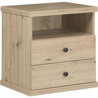 NACHTTISCH Caya mit zwei Schubladen, Eiche Artisan - Eiche Artisan, Holzwerkstoff (48/51/41cm) - Beautysofa