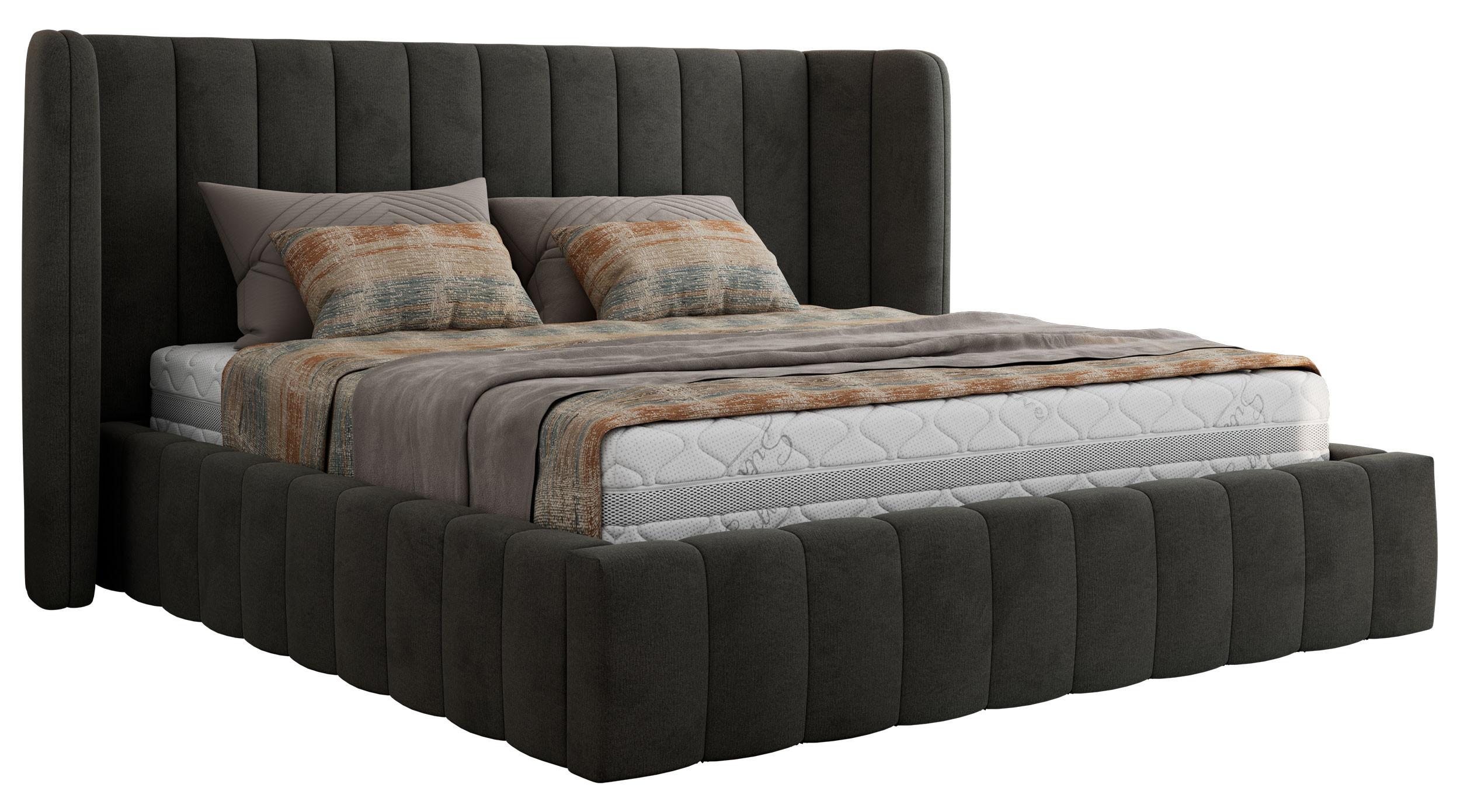 POLSTERBETT GOLETTA CLASSIC 140/200 - Dunkelgrau Velvet - ohne Matratze - Dunkelgrau, Textil (140/200cm) - MKS
