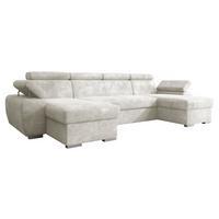 WOHNLANDSCHAFT Plaza U - Silberfarben/Creme, Holz/Kunststoff (323/85/170cm) - MIRJAN24