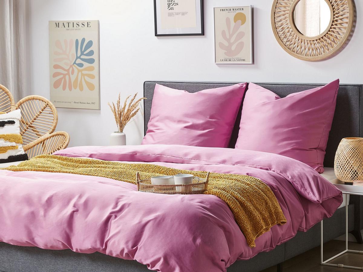 BETTWÄSCHE SET Harmonridge 155x220 cm - Pink, Textil (155/220cm) - Beliani