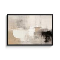 POSTER MIT RAHMENGERAHMTES BILD Abstrakt - Kunst - Grau 120x80 cm - Hellgrau, Papier (120/80cm) - MuchoWow