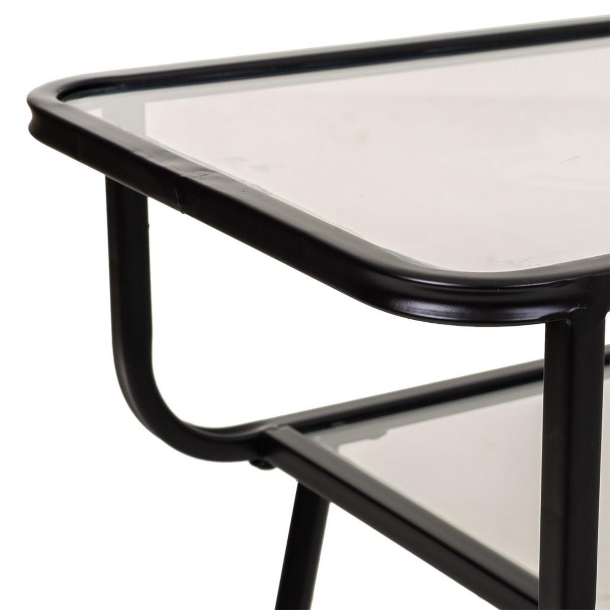 NACHTTISCH aus Metall und Glas, grau, 60x35x66cm - Grau, Metall (60/65.5/35cm) - Wanderlust