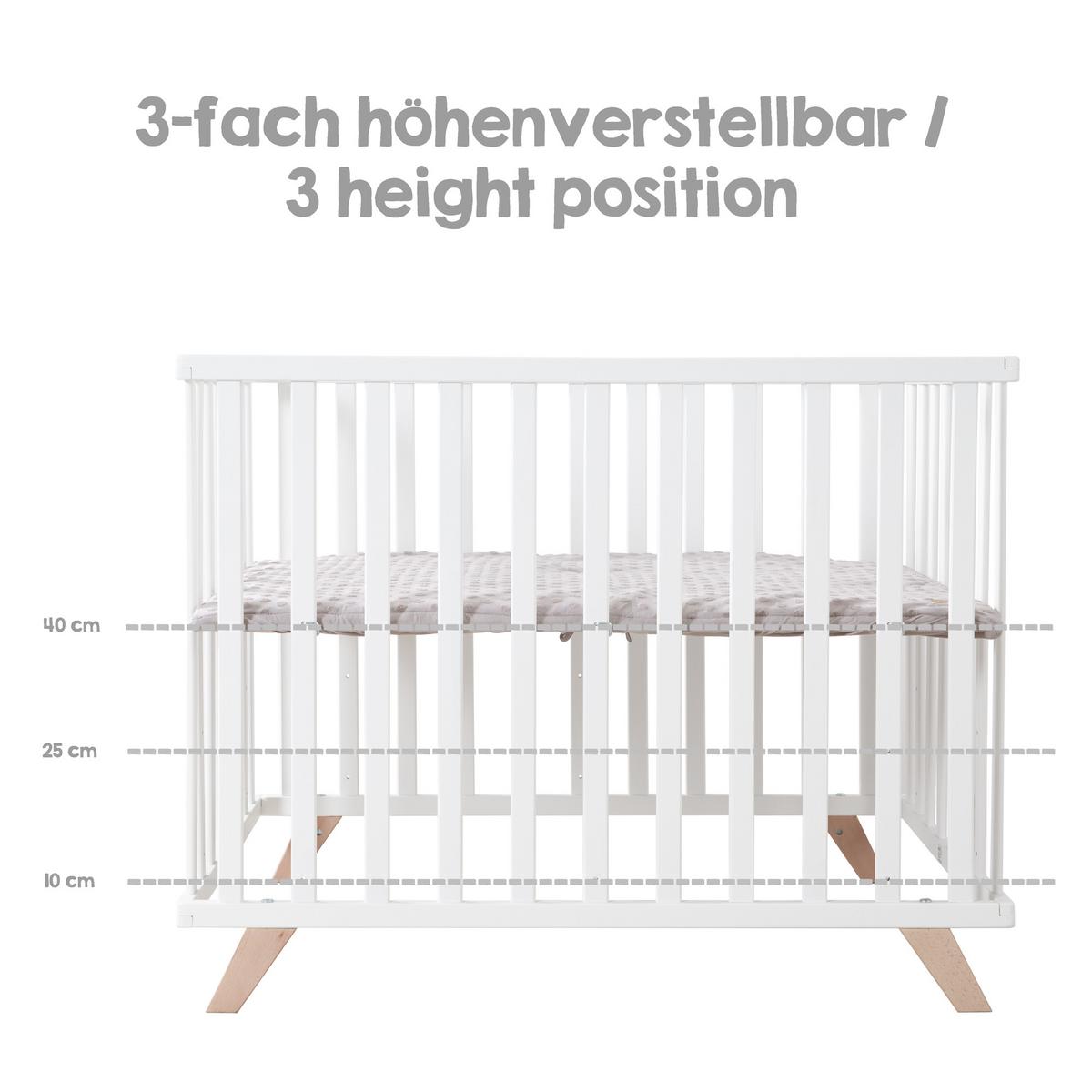 LAUFGITTER 75x100 cm mit Holzfüßen Lil Planet grau weiß - Weiß, Holz/Holzwerkstoff (73/77/98.5cm) - Roba