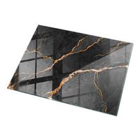 TISCHPLATTE 120x80 cm Marmormuster mit Adern - Rotbraun/Schwarz, Glas (0.4/120/80cm) - TULUP