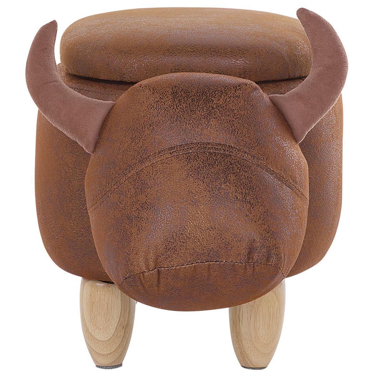 TIERHOCKER Cow 32/60/35 cm - Braun, Kunststoff/Textil (60/35/32cm) - Beliani