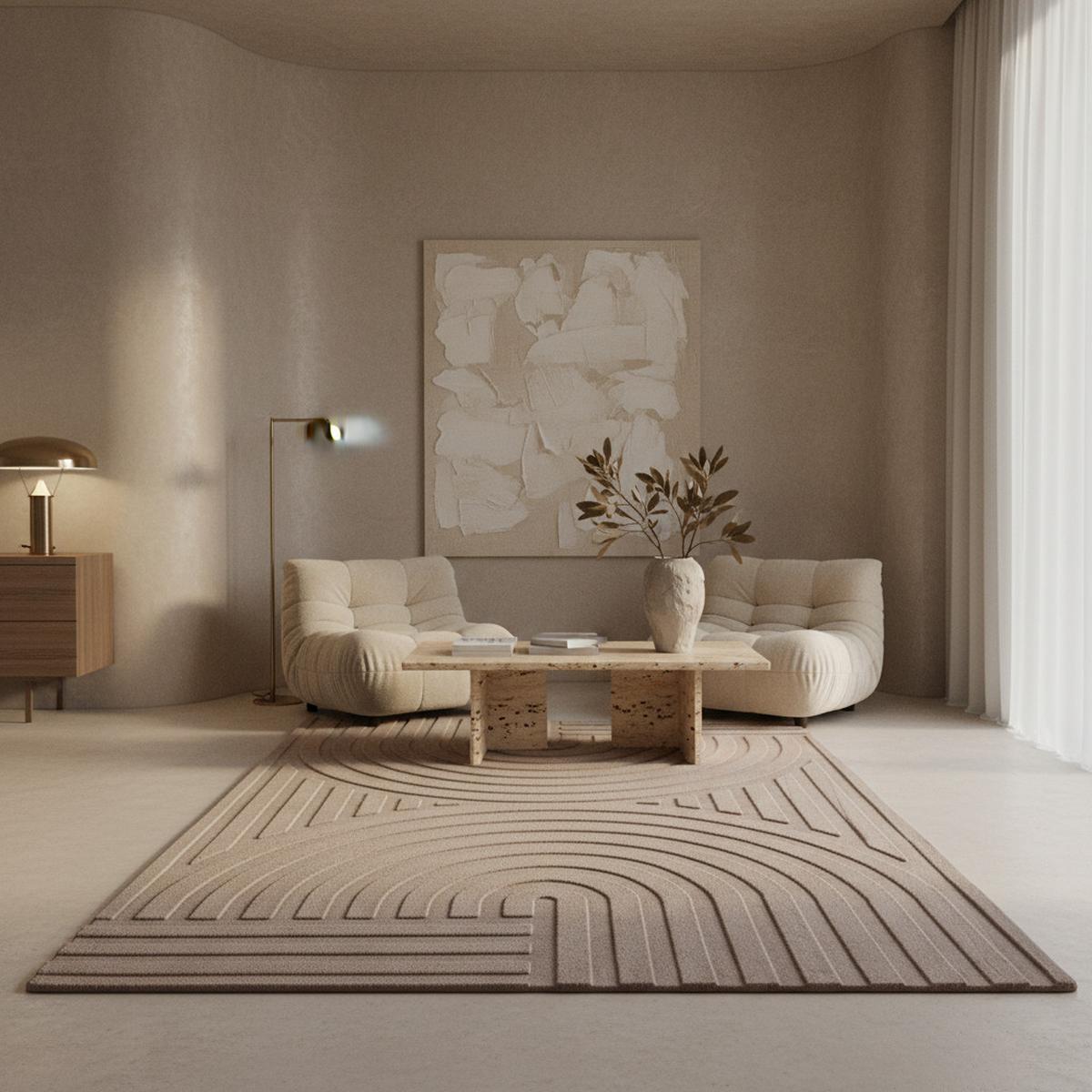 TEPPICH Kurzflor Waschbar LAVAREDO in Beige, im Boho-Stil, 160 x 230 cm - Beige, Textil (230/160cm) - KADIMA DESIGN