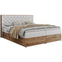 BOXBETT ALBERO 3 - 120/200 Weiß Kunstleder - H3 - Weiß, Holz/Textil (120/200cm) - MKS