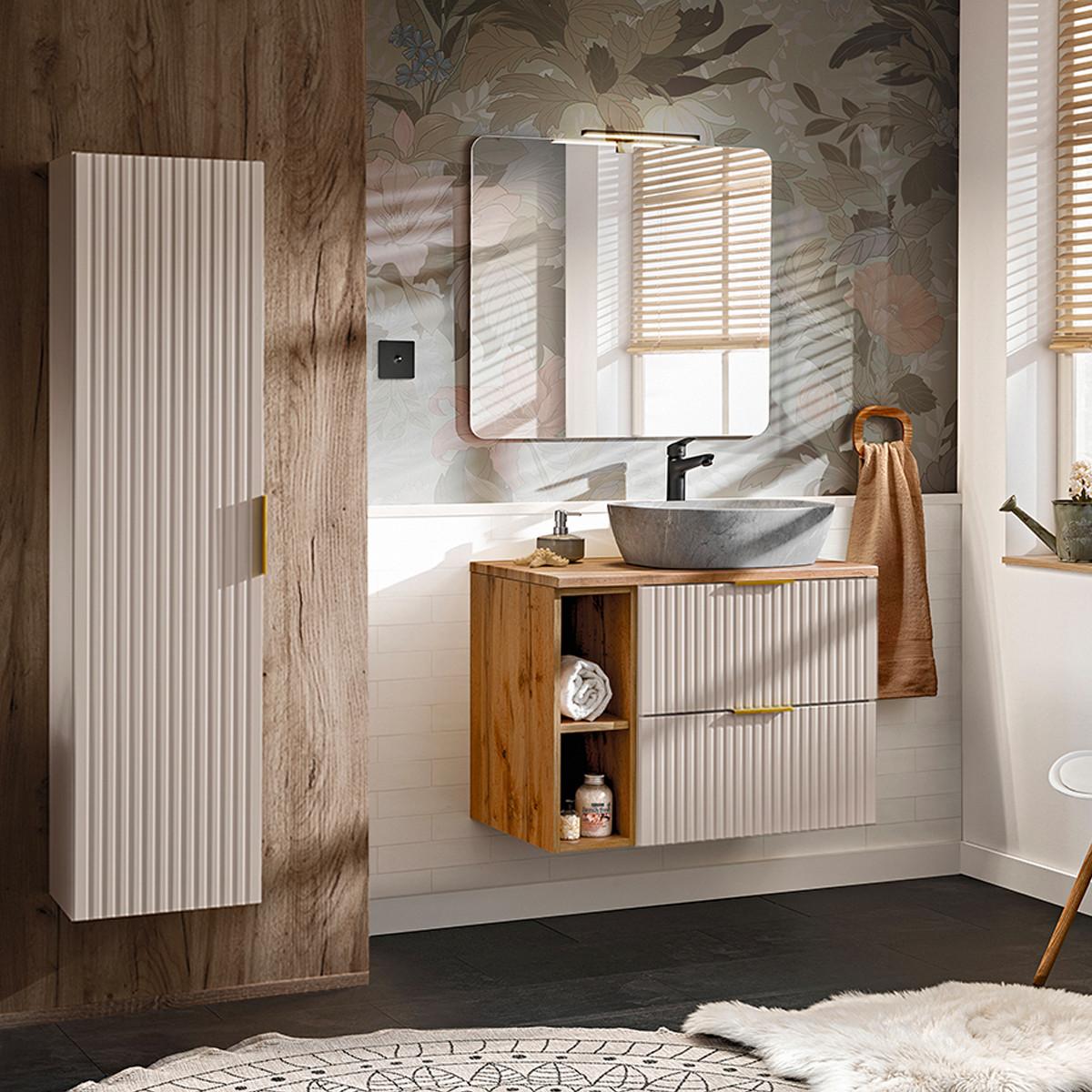 WASCHTISCH 80.6cm Adriel Beige - Beige, Holzwerkstoff (80.6/59/46cm) - Petits-meubles