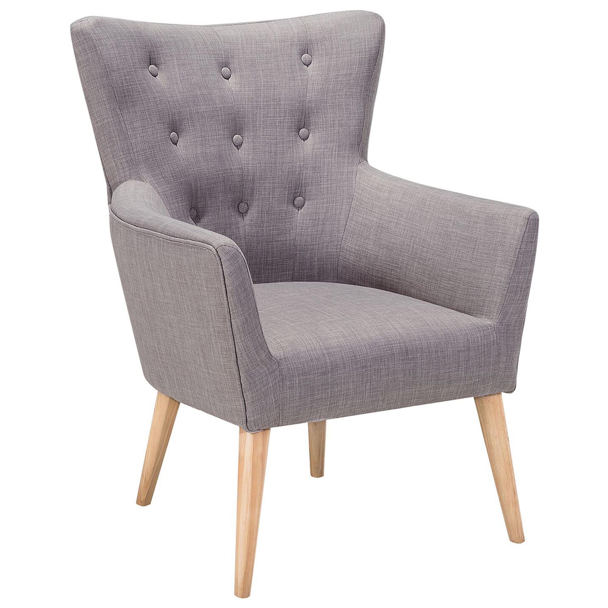 SESSEL Polsterbezug Grau Angen - Grau, Holz/Textil (73/100/75cm) - Beliani