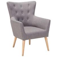 SESSEL Polsterbezug Grau Angen - Grau, Holz/Textil (73/100/75cm) - Beliani