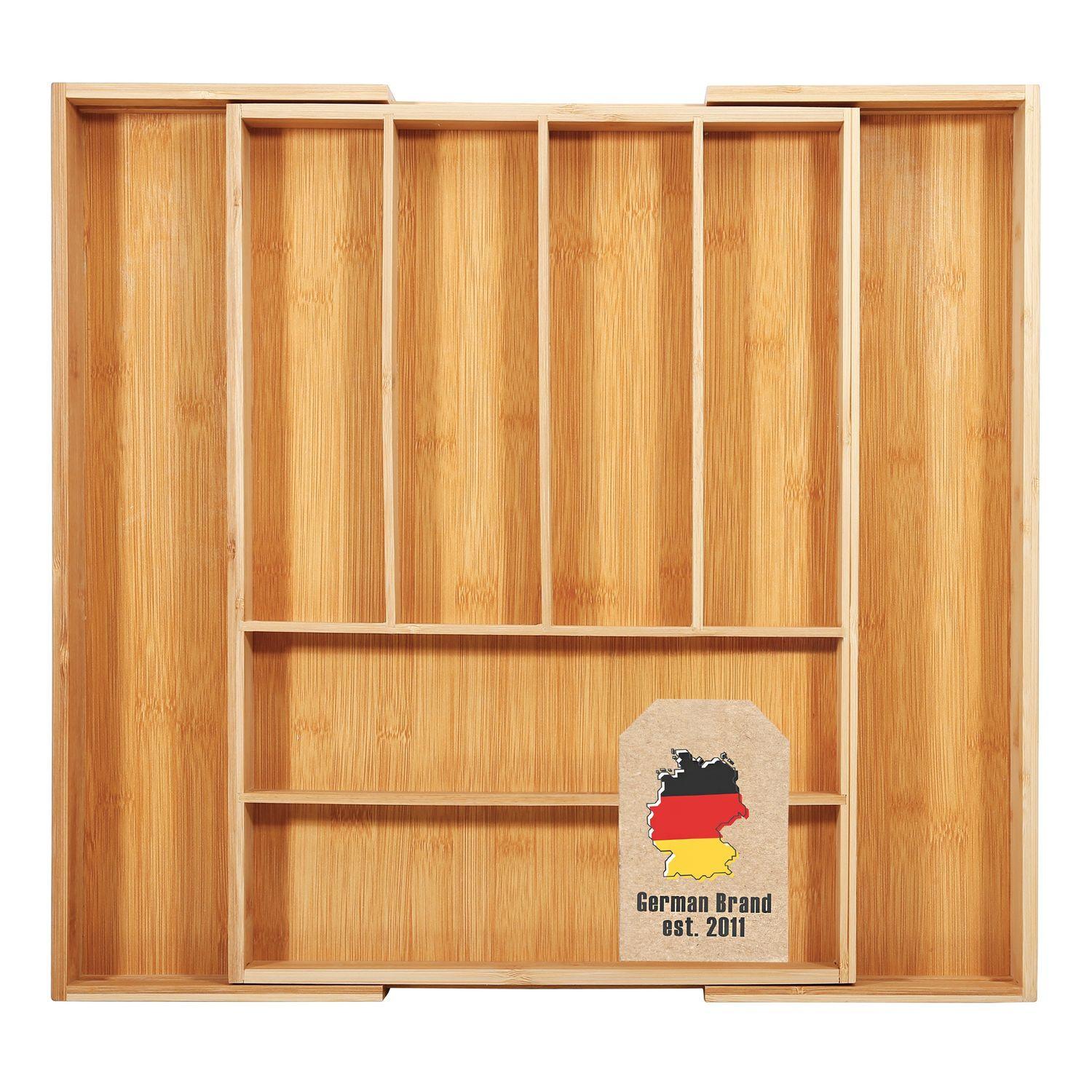 BESTECKKASTEN Organizer - Braun, Naturmaterialen (33/5/43cm) - Intirilife