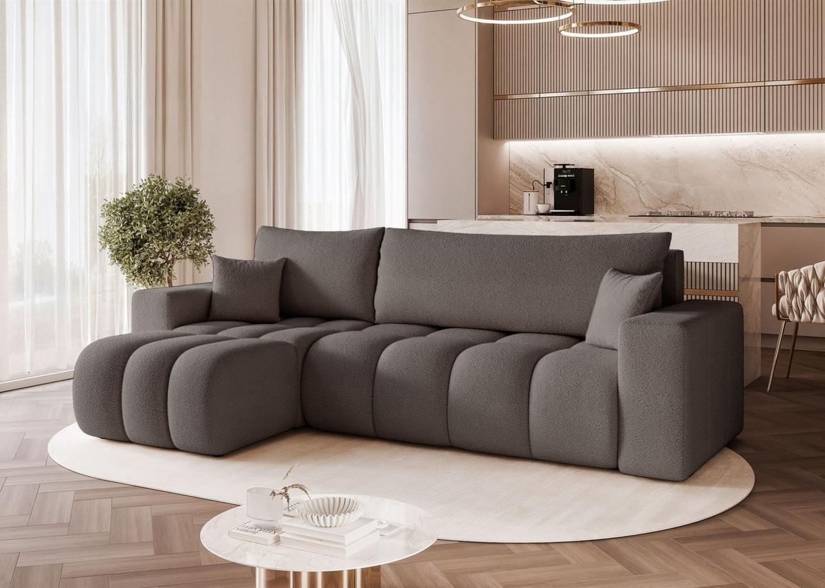 ECKSOFA Anabel Mit Schlaffunktion - Dunkelgrau, Holzwerkstoff/Textil (248/145cm) - Fun Möbel