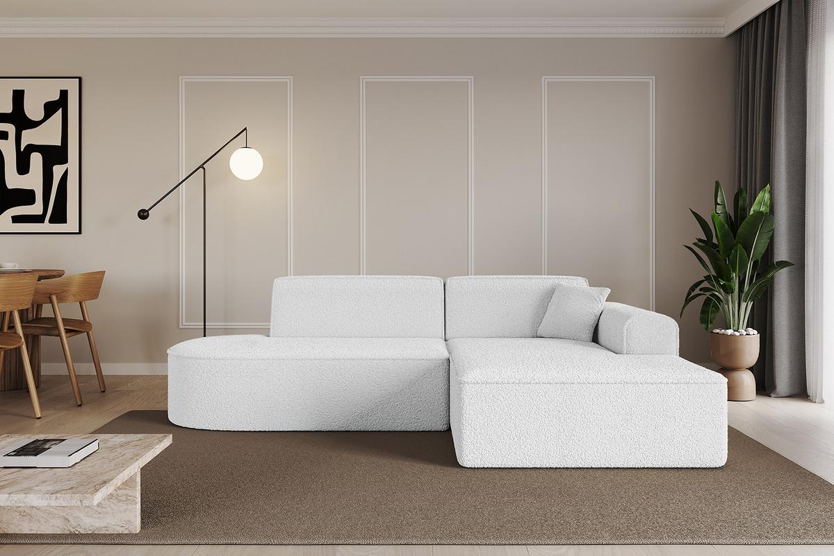 ECKSOFA Ottomane Rechts IREA-L1-v3 - 232x165x77 cm Weiß - Weiß, Holzwerkstoff/Textil (232/165cm) - ALTDECOR