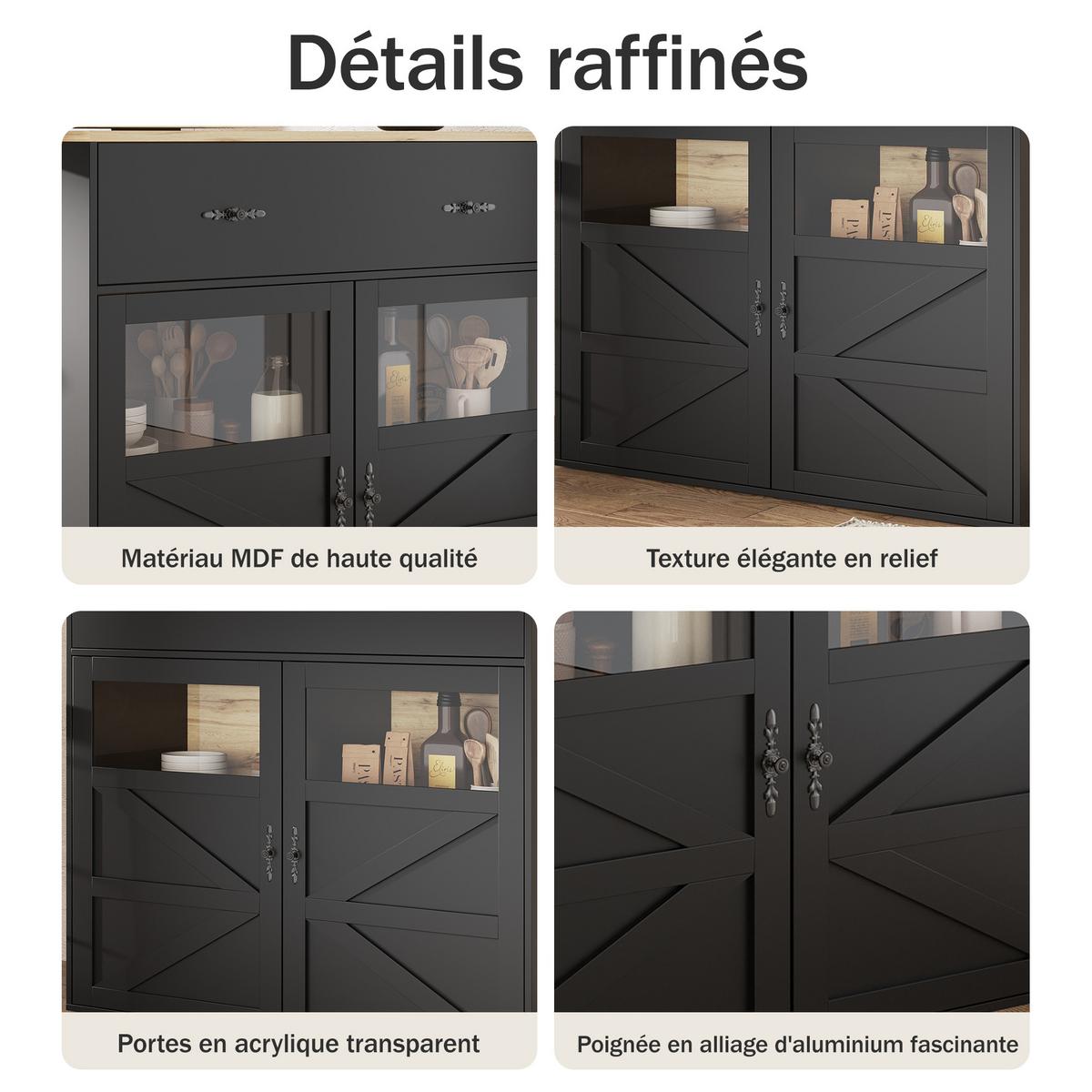 BARTISCH ausziehbarer mit Stauraum Schwarz - Schwarz, Holzwerkstoff (204/39/104cm) - Urban Meuble