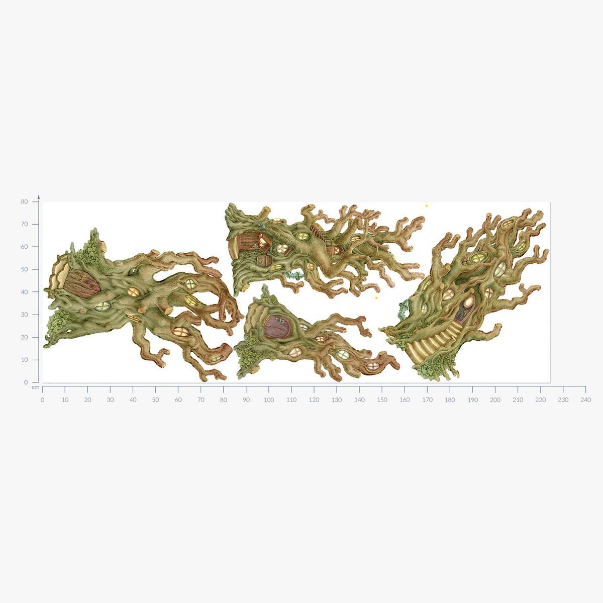 WANDAUFKLEBER 80x225cm - Zauberhäuser - Multicolor, Kunststoff (80/225/0.1cm) - Wallfluent