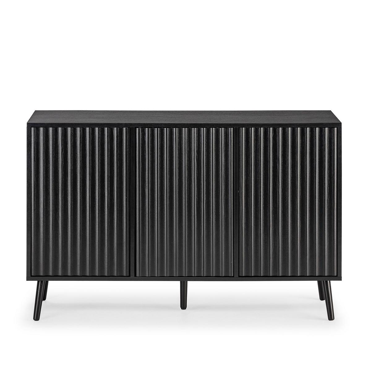 SIDEBOARD Lluvia 3 Türen, Schwarz - Schwarz, Holzwerkstoff (120/76/40cm)
