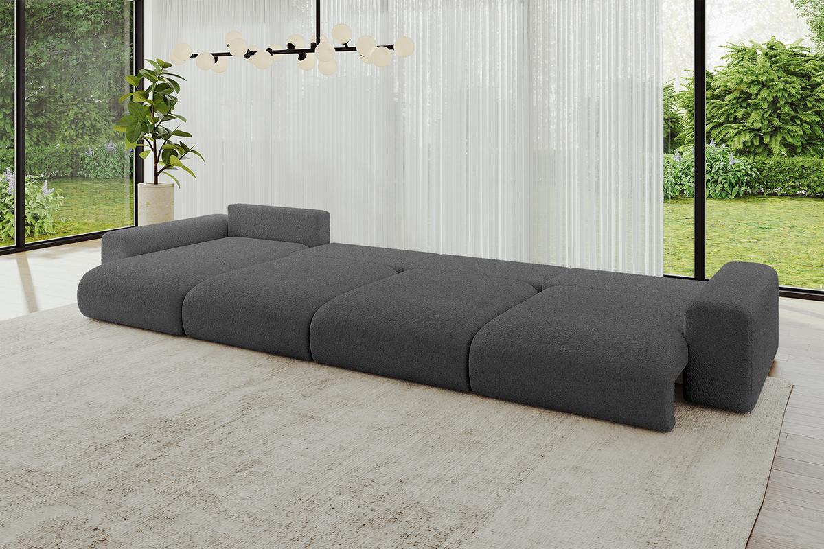 WOHNLANDSCHAFT mit Schlaffunktion ESKAR-U2-464x176x72cm Grau - Platinfarben, Holzwerkstoff/Kunststoff (176/72/464cm) - ALTDECOR
