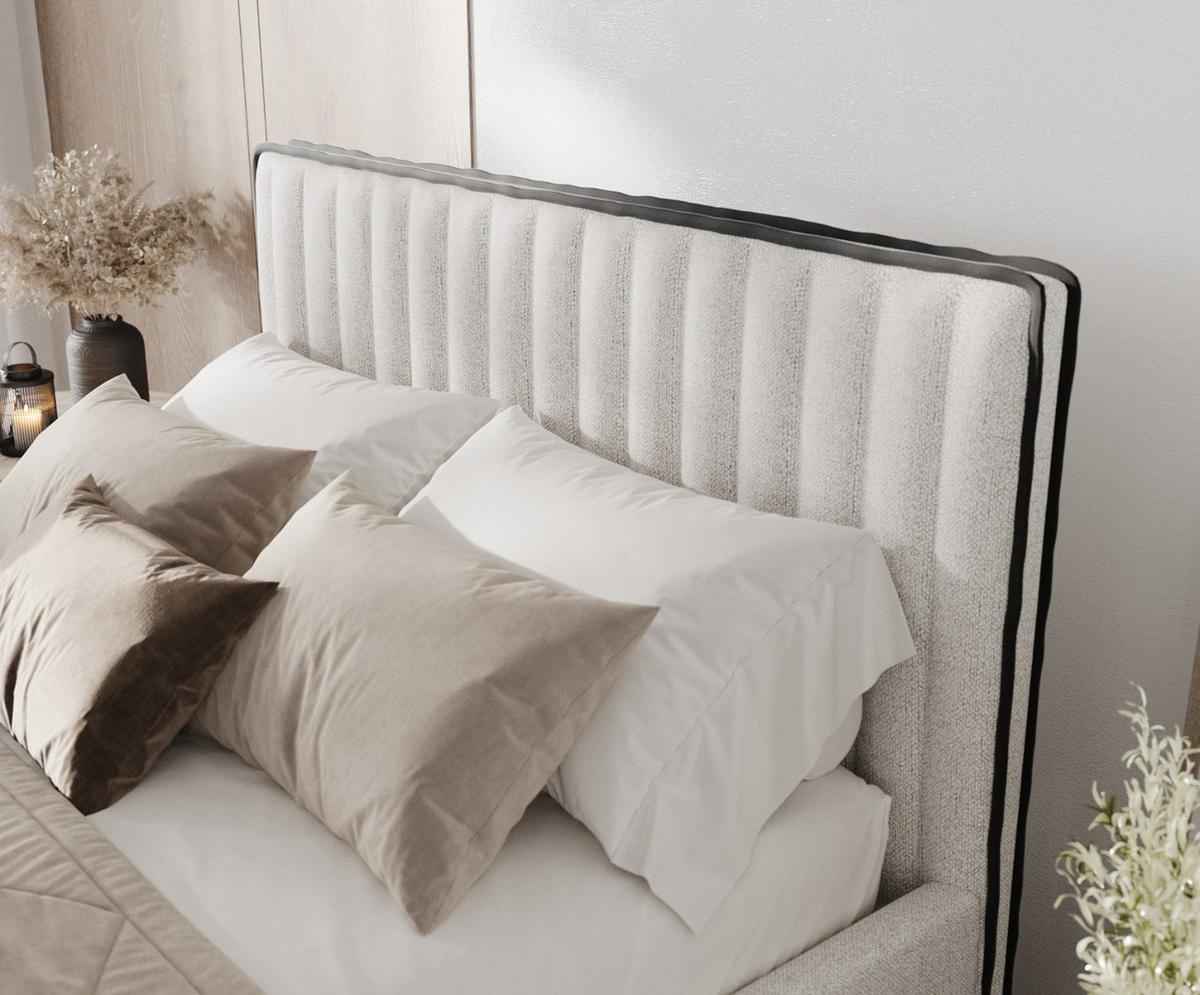 POLSTERBETT Aria 180/200 cm Hellbeige im Riva Stoff - Beige/Naturfarben, Holz/Holzwerkstoff (180/200cm) - AltaBeds