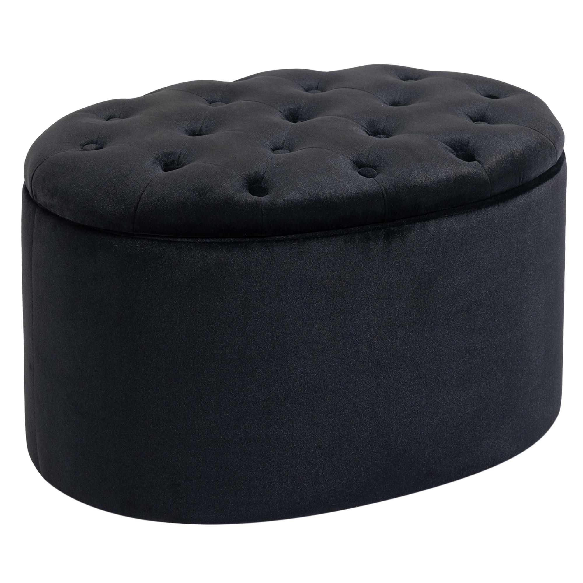TRUHENBANK Ovale, Schwarz - Schwarz, Kunststoff (52/42/71cm) - HOMCOM