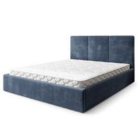 POLSTERBETT AZURI 200x200 cm mit Bettkästen - Blau - Blau, Holz (200/200cm) - MASSENO