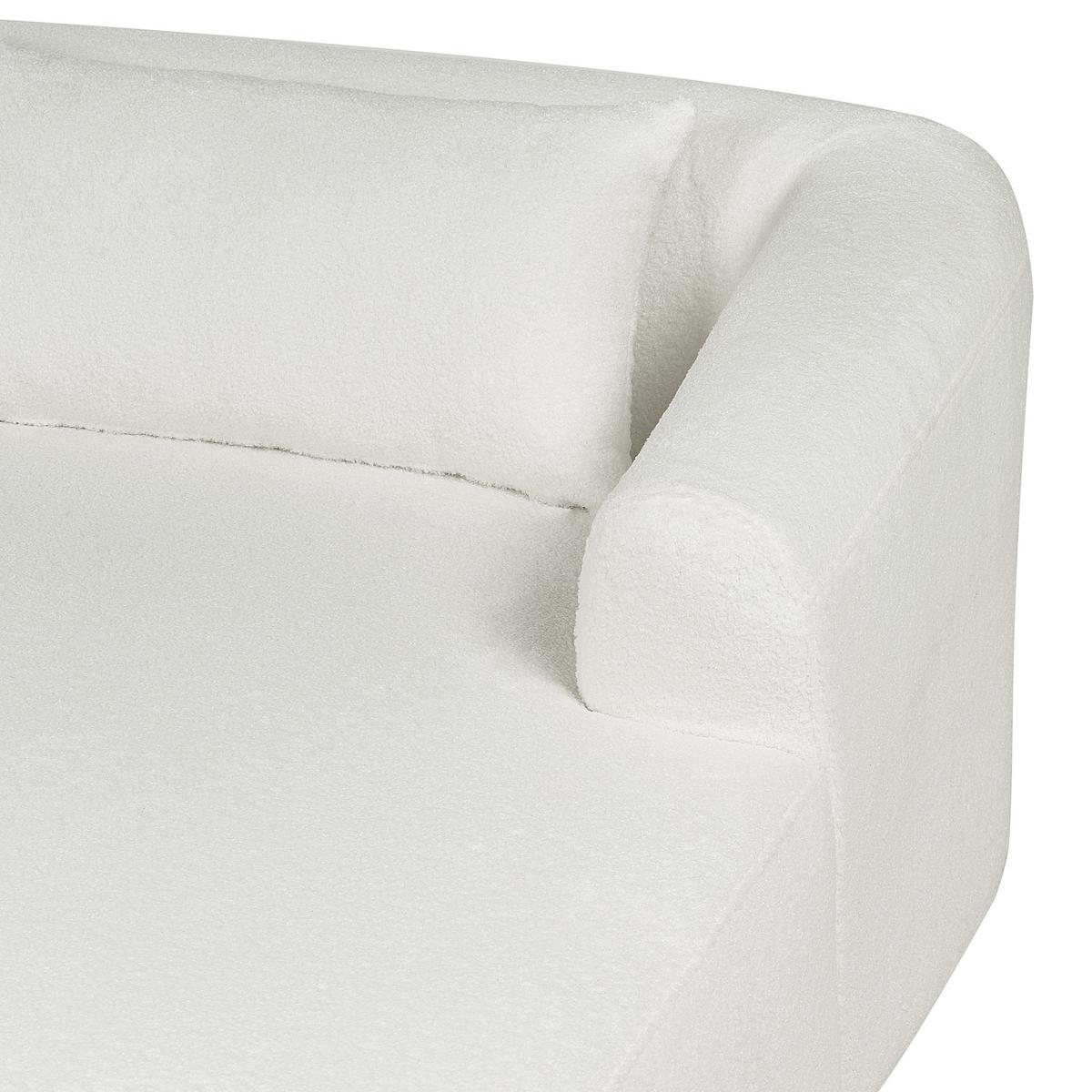 3-SITZER-ECKSOFA aus Bouclé weiß rechtsseitig Svansele - Weiß, Textil (278/174cm) - Beliani