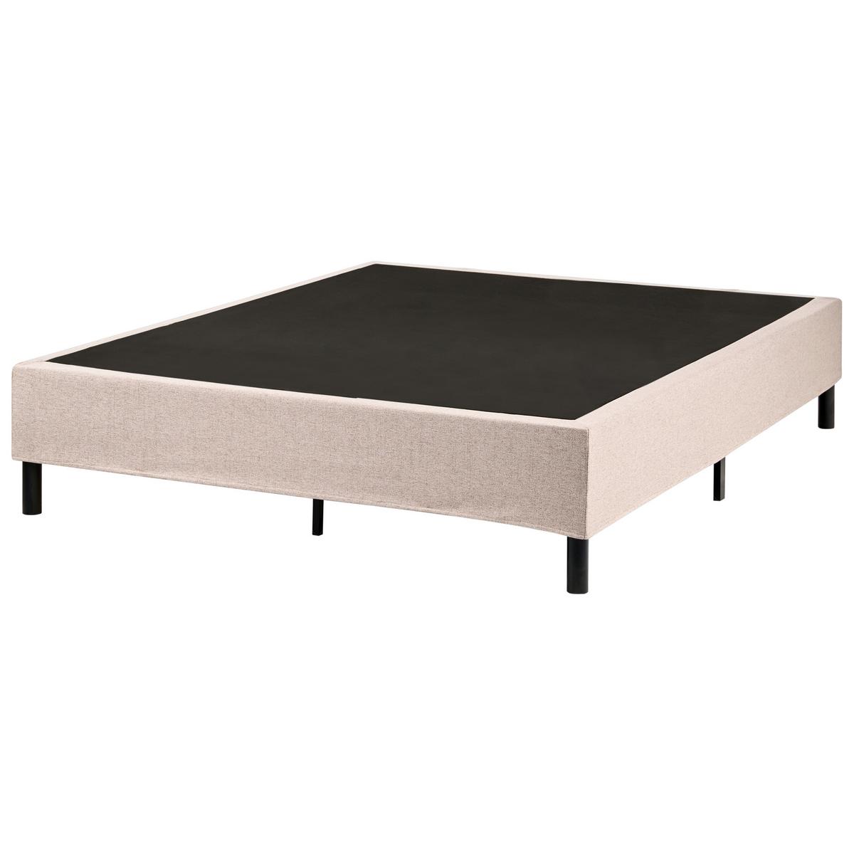 BOXSPRINGBETT ohne Kopfteil 140/200 cm Stoff Beige Countess - Beige, Textil (140/200cm) - Beliani