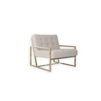 LOUNGESESSEL Duban Beige Bouclé-Stoff - Beige/Goldfarben, Holz/Textil (84/81/89cm) - S-Style Möbel