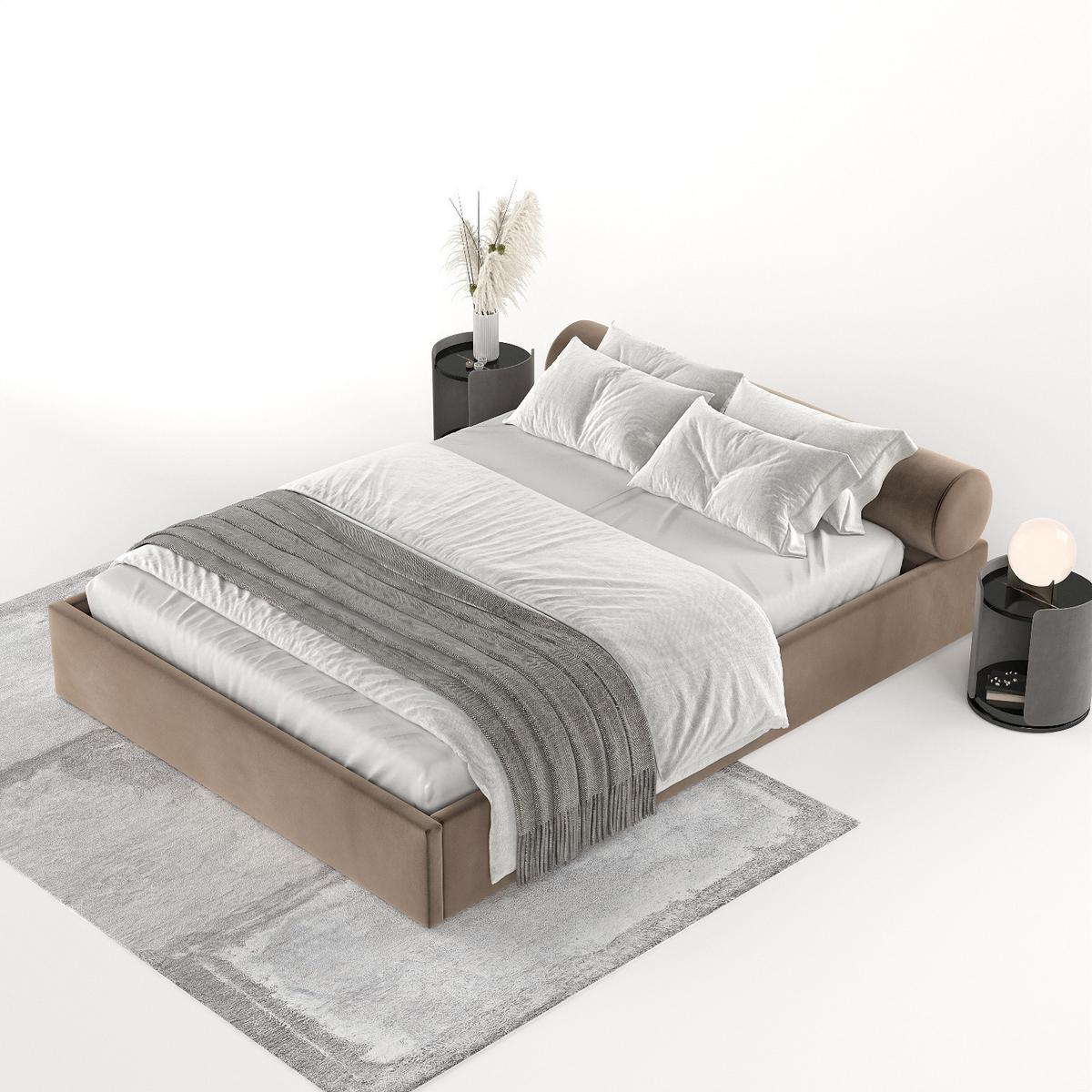 POLSTERBETT Solvo mit Stauraum 160/200 cm Braun im Paros Stoff - Schwarz/Naturfarben, Holz/Holzwerkstoff (160/200cm) - AltaBeds