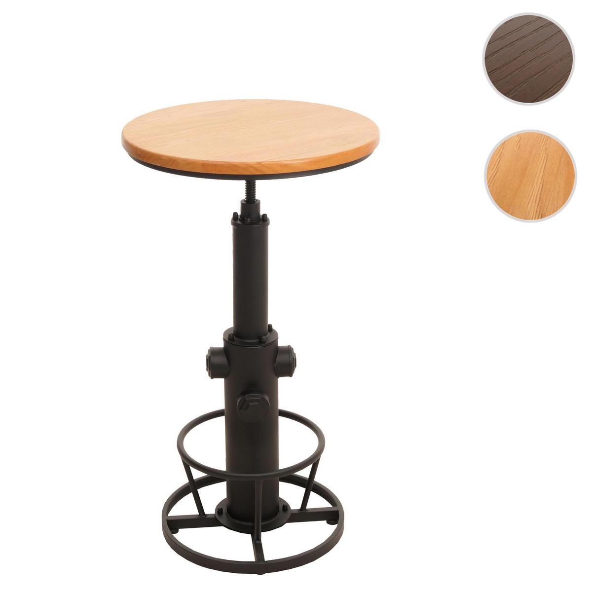 BARTISCH rund Schwarz, Beige - Beige/Schwarz, Holz (61/61/123cm) - MCW