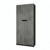 BÜROSCHRANK Logan Fronten in Beton Dunkel Optik - Dunkelgrau, Holzwerkstoff (82/184/37cm) - Vladon