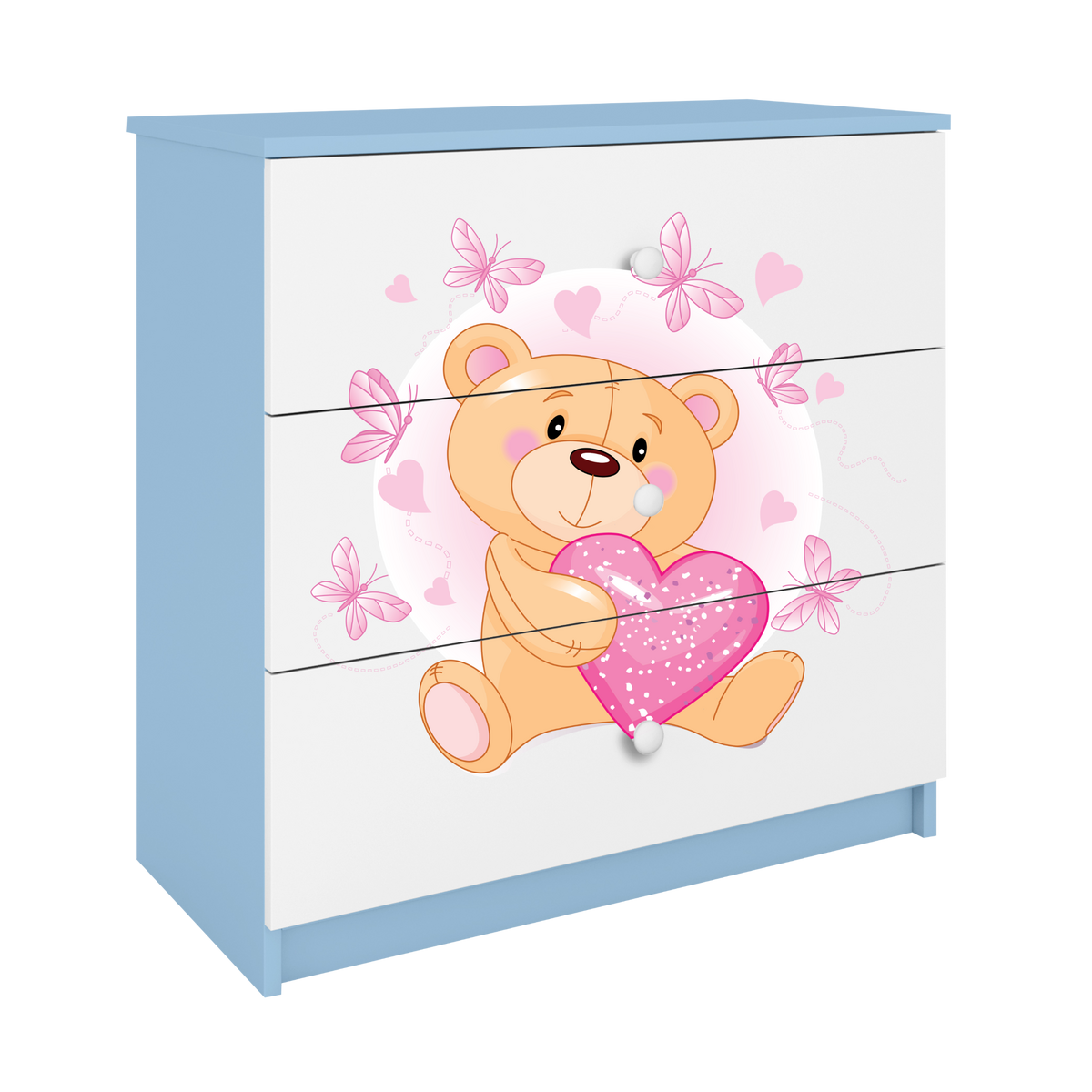 KOMMODE Babydreams Teddybär II 81/81/41 - Blau, Holzwerkstoff (81/81/41cm) - RAUMHIRSCH FURNITURE